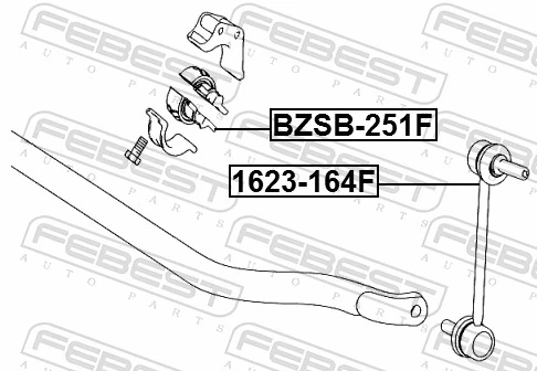BZSB251F Febest Втулка стабілізатора переднього