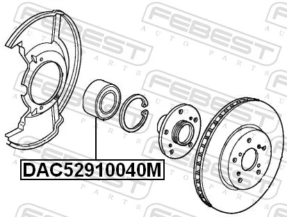 DAC52910040M Febest Підшипник маточини передньої