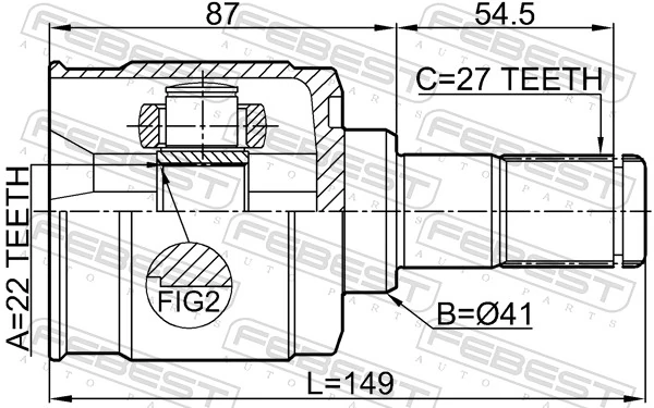 1211SD11MT Febest ШРКШ внутрішній, передній