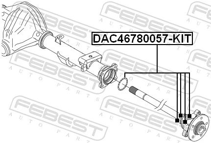 DAC46780057KIT Febest Підшипник ступиці задньої