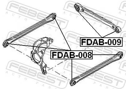 FDAB008 Febest Сайлентблок тяги поперечної, задньої підвіски
