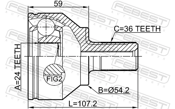 2710C70 Febest Граната зовнішня