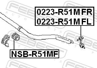 0223R51MFR Febest Стійка стабілізатора, переднього, права