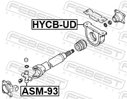 HYCBUD Febest Підвісний підшипник карданного валу