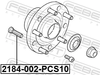 2184002PCS10 Febest Шпилька колісна, комплект на колесо