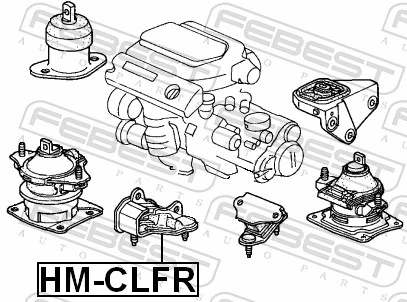 HMCLFR Febest Подушка (опора) двигуна, ліва нижня