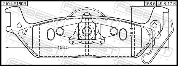2101F150R Febest Колодки гальмівні задні, дискові