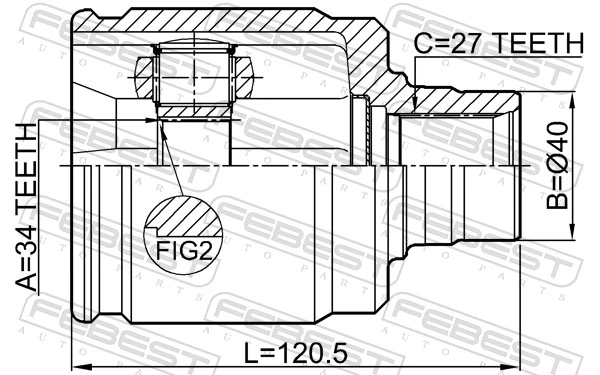 0311CL20RH Febest ШРКШ внутрішній, передній, правий