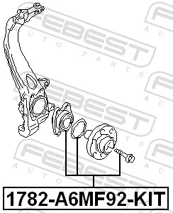 1782A6MF92KIT Febest Підшипник маточини передньої/задньої