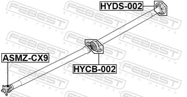 HYCB002 Febest Підвісний підшипник карданного валу