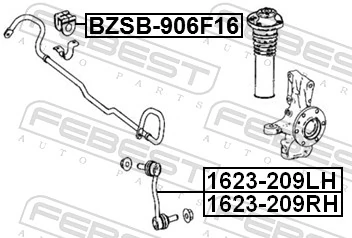 BZSB906F16 Febest Втулка стабілізатора переднього