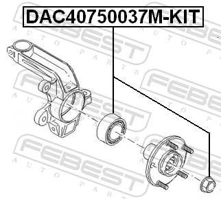 DAC40750037MKIT Febest Підшипник маточини передньої