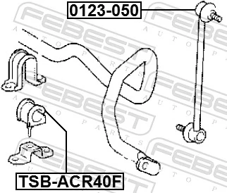 TSBACR40F Febest Втулка стабілізатора переднього