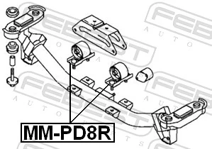 MMPD8R Febest Задня подушка двигуна