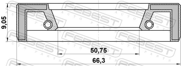 95FAY52660909X Febest Сальник раздатки, задній, вихідний