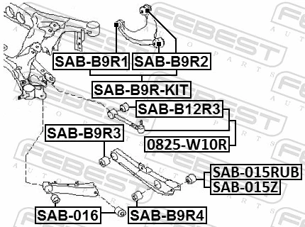 SABB9R2 Febest Сайлентблок верхнього важеля