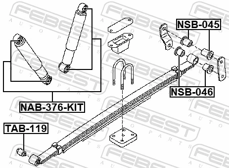NSB045 Febest Сайлентблок сережки ресори