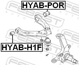 HYABH1F Febest Сайлентблок переднього нижнього важеля