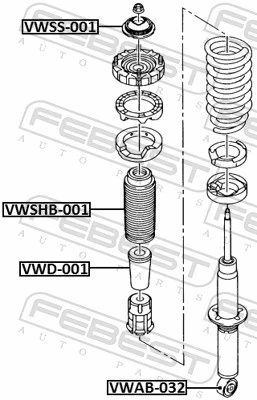 VWD001 Febest Буфер заднього амортизатора