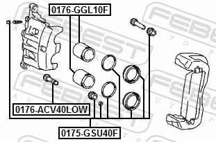 0176GGL10F Febest Поршень гальмівного супорта переднього