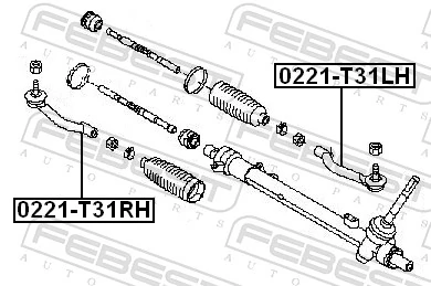 0221T31LH Febest Зовнішній наконечник рульової тяги
