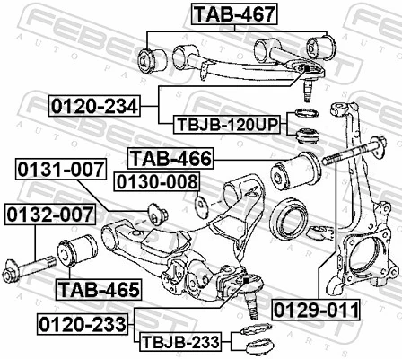 TAB466 Febest Сайлентблок переднього нижнього важеля