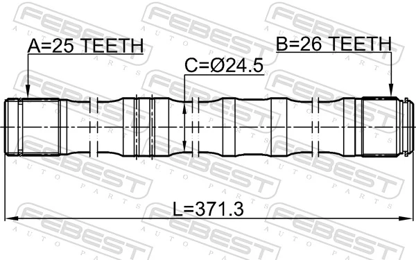 0112AZT251LH Febest Привід лівий