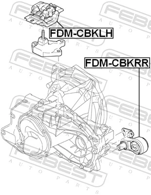 FDMCBKRR Febest Задня подушка двигуна