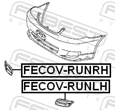FECOVRUNLH Febest Решітка протитуманних фар ліва