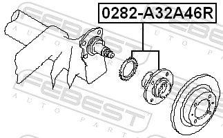 0282A32A46R Febest Маточина задня