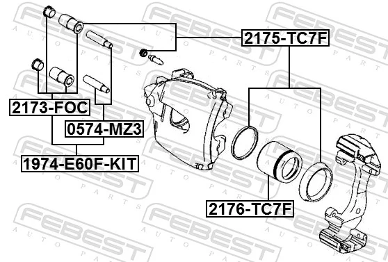 2175TC7F Febest Ремкомплект гальмівної системи