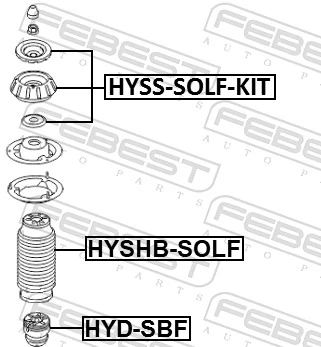 HYSSSOLFKIT Febest Кріплення переднього амортизатора