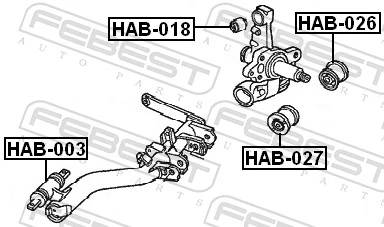 HAB026 Febest Сайлентблок задньої підвіски