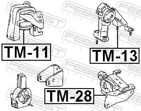 TM13 Febest Задня подушка двигуна