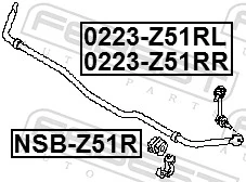 0223Z51RR Febest Стійка стабілізатора, заднього, права