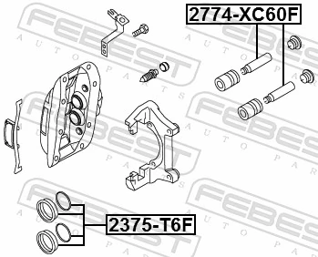 2375T6F Febest Ремкомплект гальмівної системи