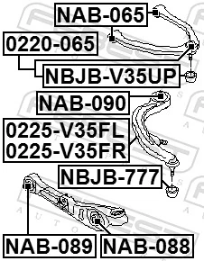 0225V35FL Febest Поперечний важіль