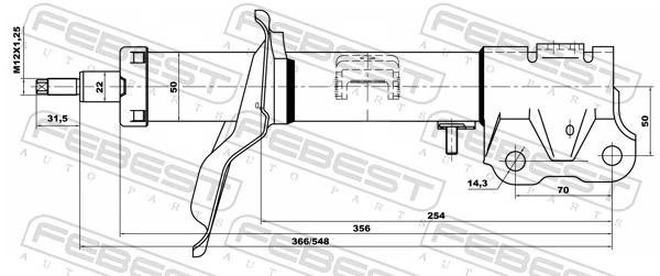 04660882FR Febest Амортизатор передньої підвіски