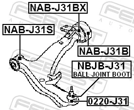 NBJBJ31 Febest Пильник опори кульової нижній