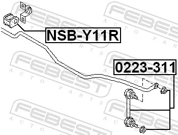NSBY11R Febest Прокладка стабільзатора заднього
