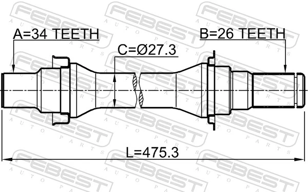1012V250RH Febest Промвал