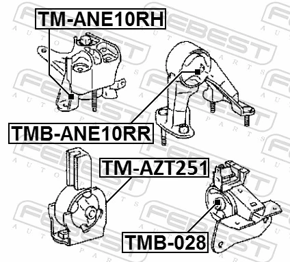 Права подушка мотора на Toyota Avensis II T25