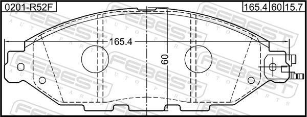 0201R52F Febest Передні гальмівні колодки