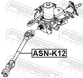 ASNK12 Febest Вал рульової колонки, нижній