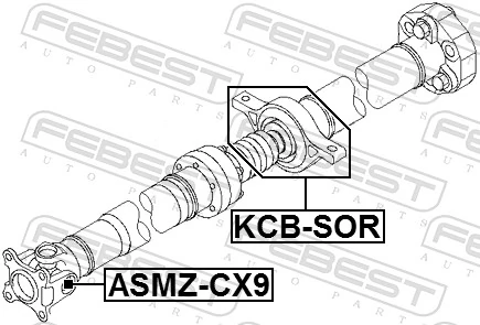KCBSOR Febest Підвісний підшипник карданного валу