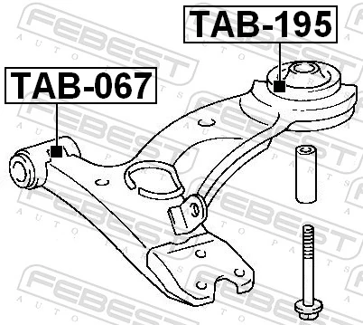 TAB195 Febest Сайлентблок переднього нижнього важеля