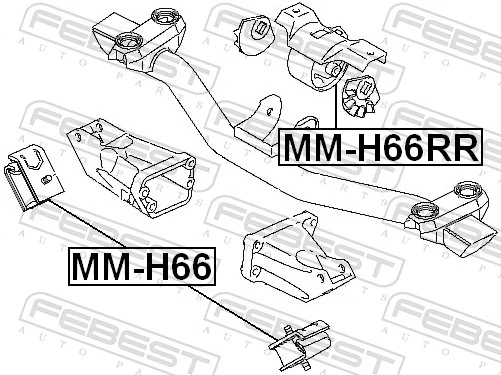 MMH66RR Febest Задня подушка двигуна