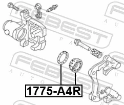 1775A4R Febest Ремкомплект заднього гальмівного супорта