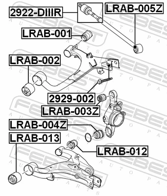 LRAB004Z Febest Сайлентблок задньої підвіски