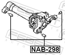 NAB298 Febest Сайлентблок (подушка) редуктора переднього моста, передній